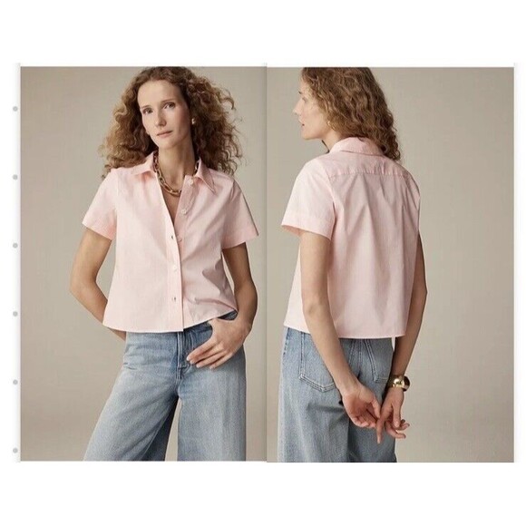 J.Crew Gamine Shirt in Cotton Poplin Cropped fit Shirt NWT Size 16 - Picture 7 of 7
